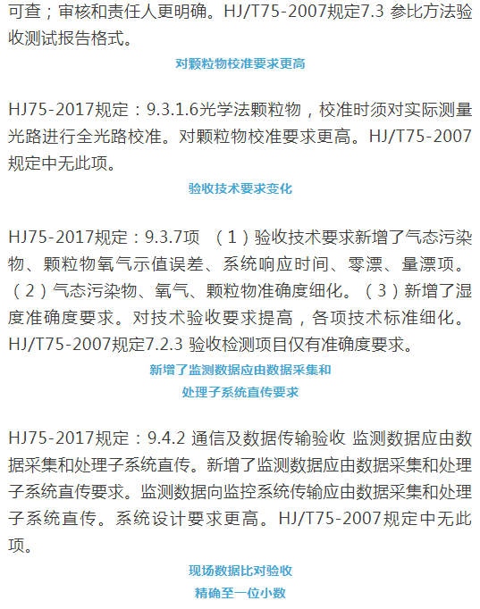 煙氣（so2，nox，顆粒物）排放連續(xù)監(jiān)測(cè)技術(shù)規(guī)范 HJ75-2017與HJ/T75-2007標(biāo)準(zhǔn)究竟有何不同